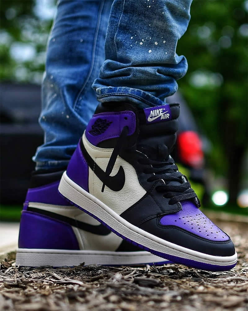 air jordan 1 court purple on feet